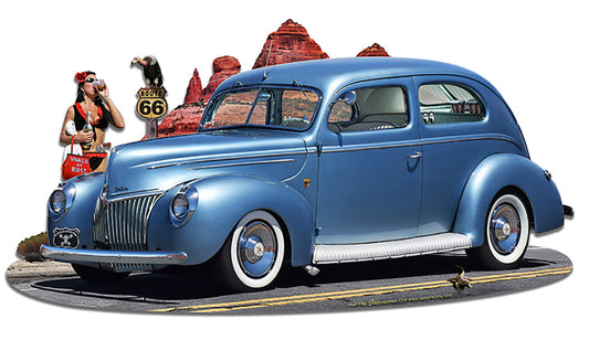 1939 Rod Sedan Cutout Vintage Sign