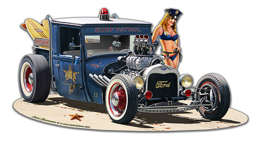 1929 Rat Rod Surf Patrol Vintage Sign