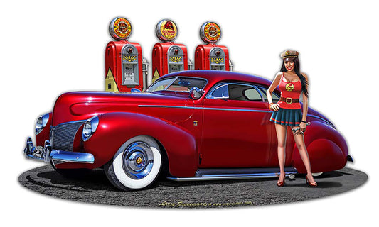 1939 Merc Kustom Fill-up Vintage Sign