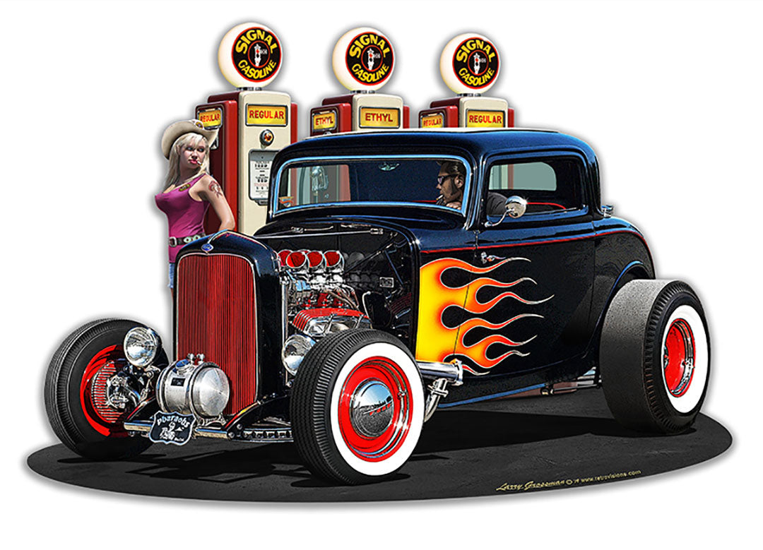 1932 Deuce Coupe Fillup Vintage Sign