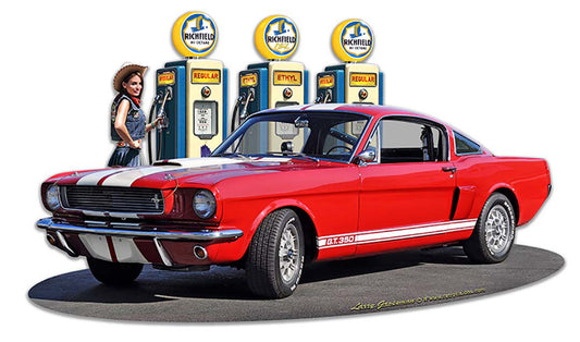 1966 Mustang GT 350 Fill-up WG Vintage Sign