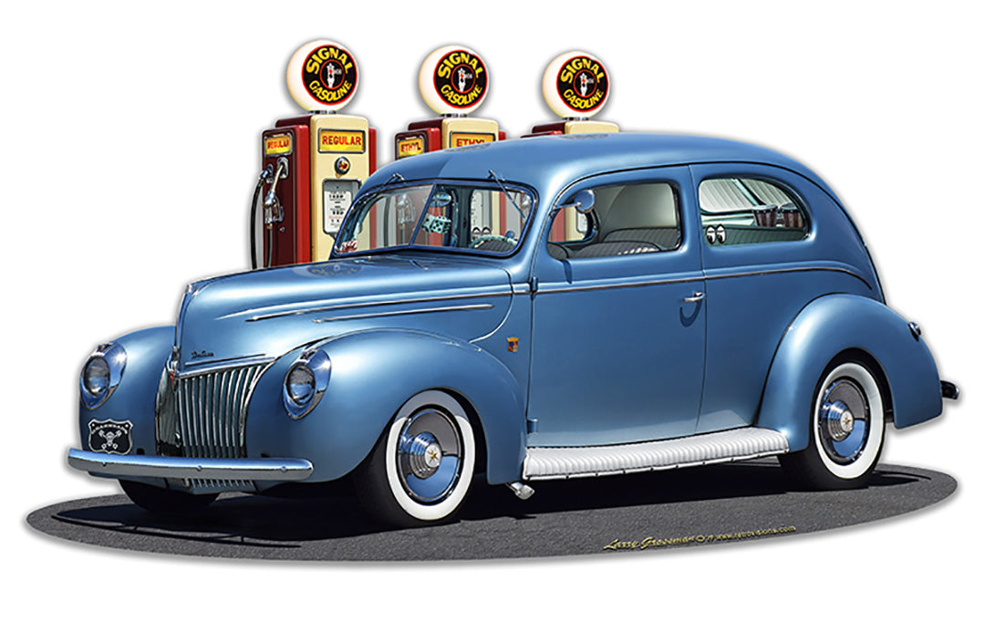 1939 Rod Sedan Fill-up Vintage Sign