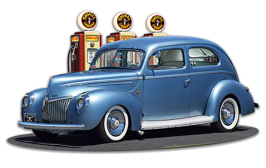 1939 Rod Sedan Fill-up Vintage Sign