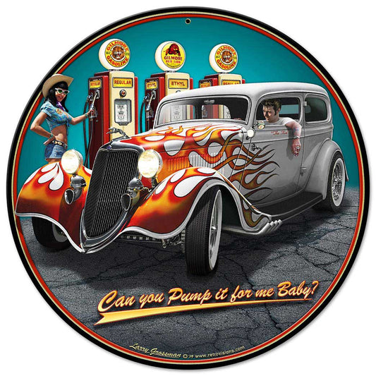 1934 Rod Sedan Fill-up Vintage Sign