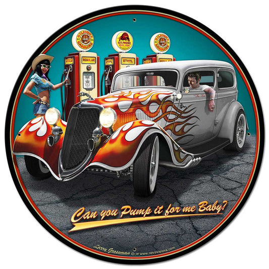 1934 Rod Sedan Fill-up Vintage Sign