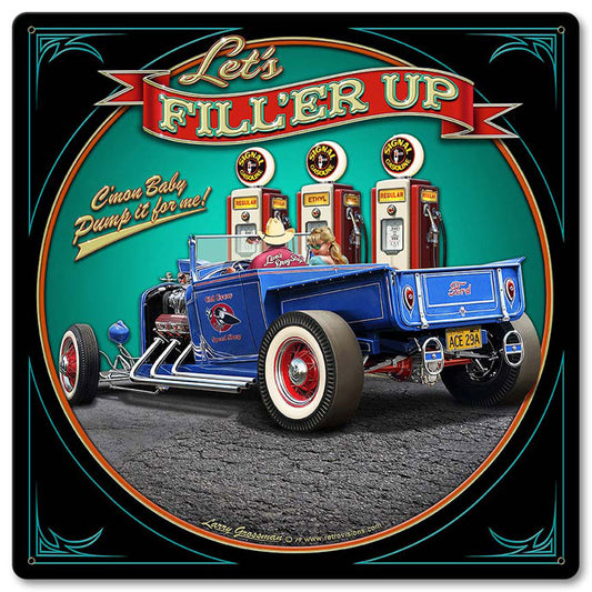 1929 Rod Pick-up Fill-up Vintage Sign