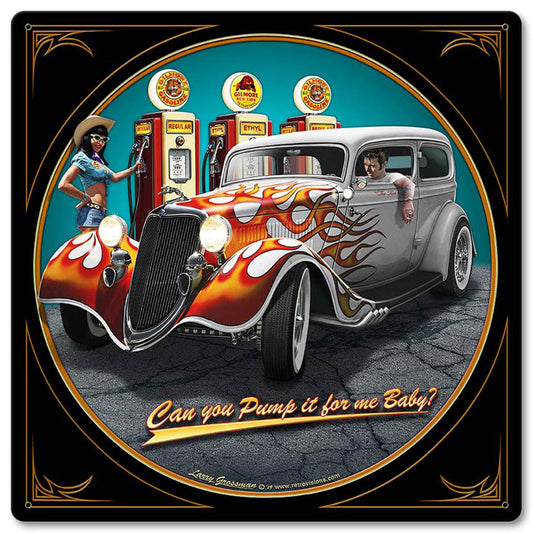 1934 Sedan Fill-up Vintage Sign