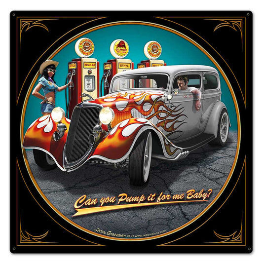 1934 Sedan Fill-up Vintage Sign