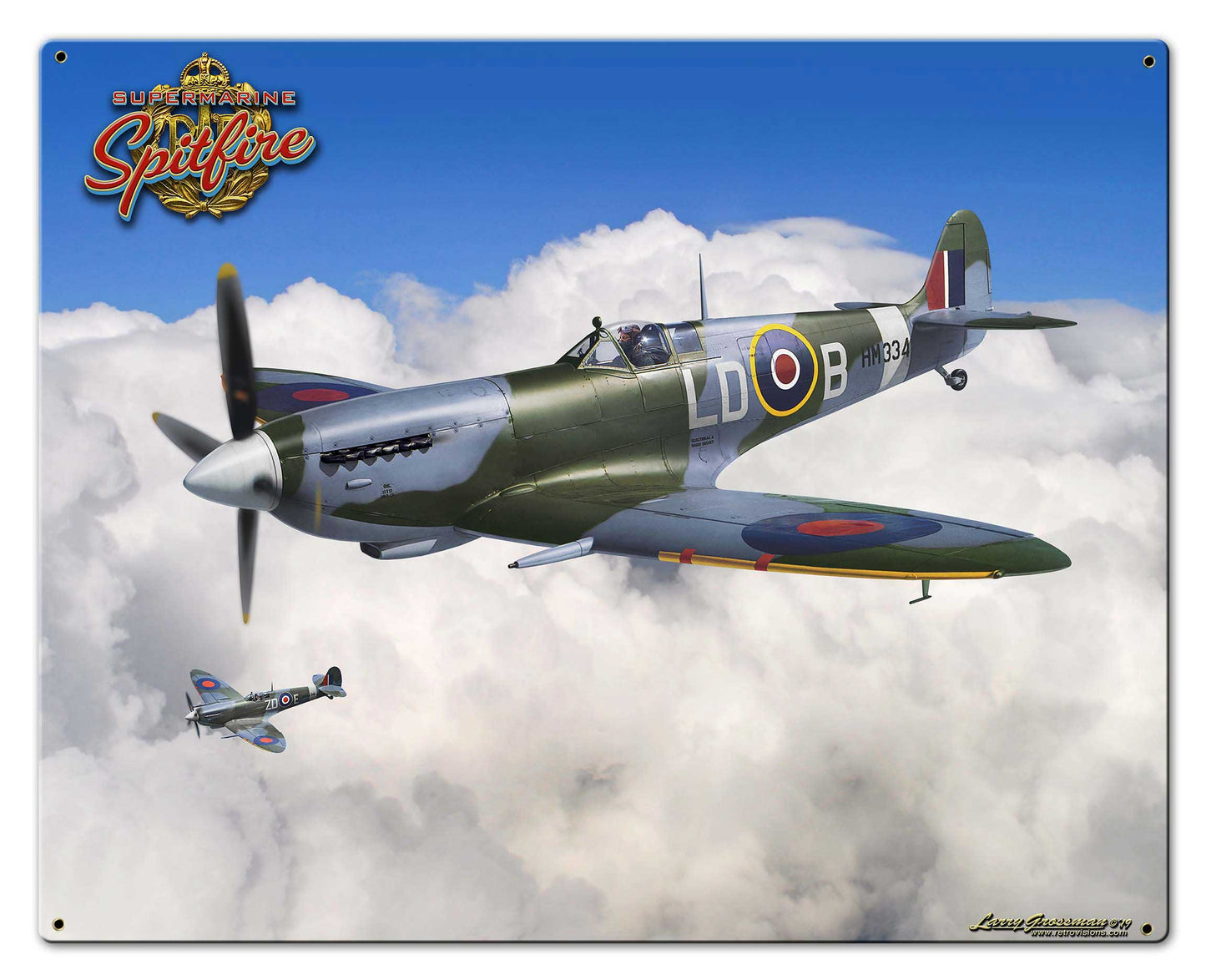 Spitfire RAF Fighter Plane Vintage Sign