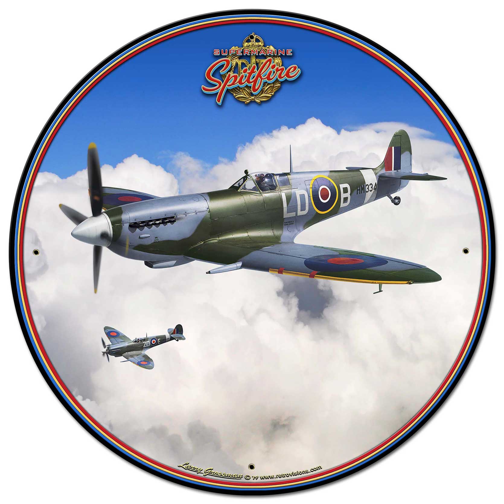 Spitfire RAF Fighter Plane Vintage Sign