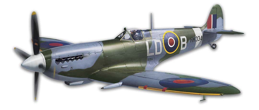 Spitfire RAF Fighter Plane Cutout Vintage Sign