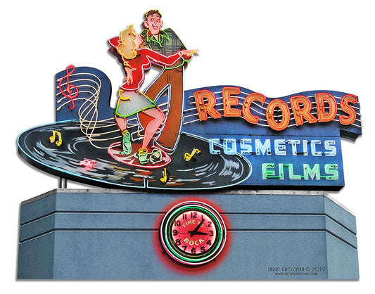 1956 Records Sign Building Vintage Sign