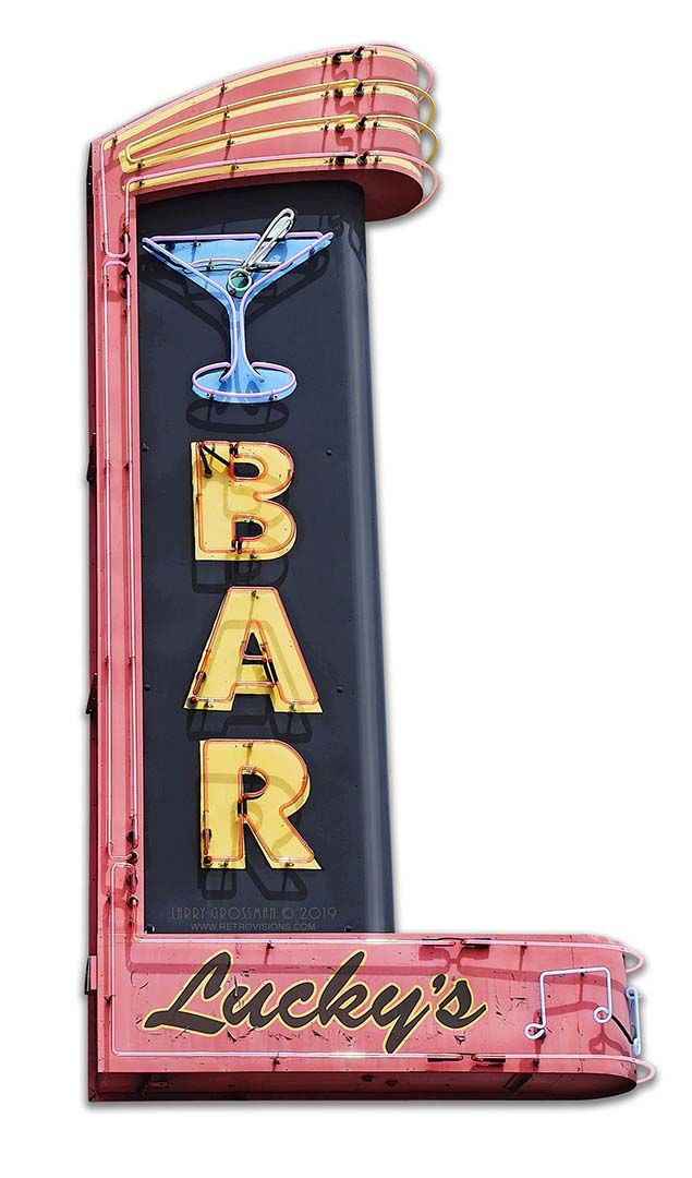 Lucky's Bar Vintage Sign