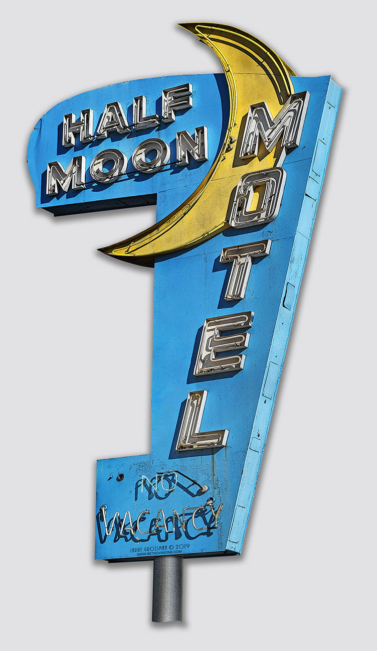 Half Moon Motel Sign Vintage Sign