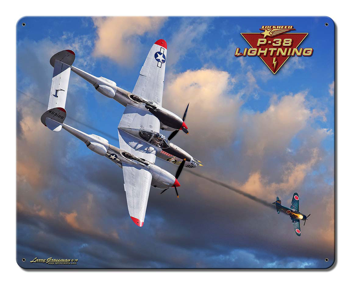 P-38 Lightning Vintage Sign