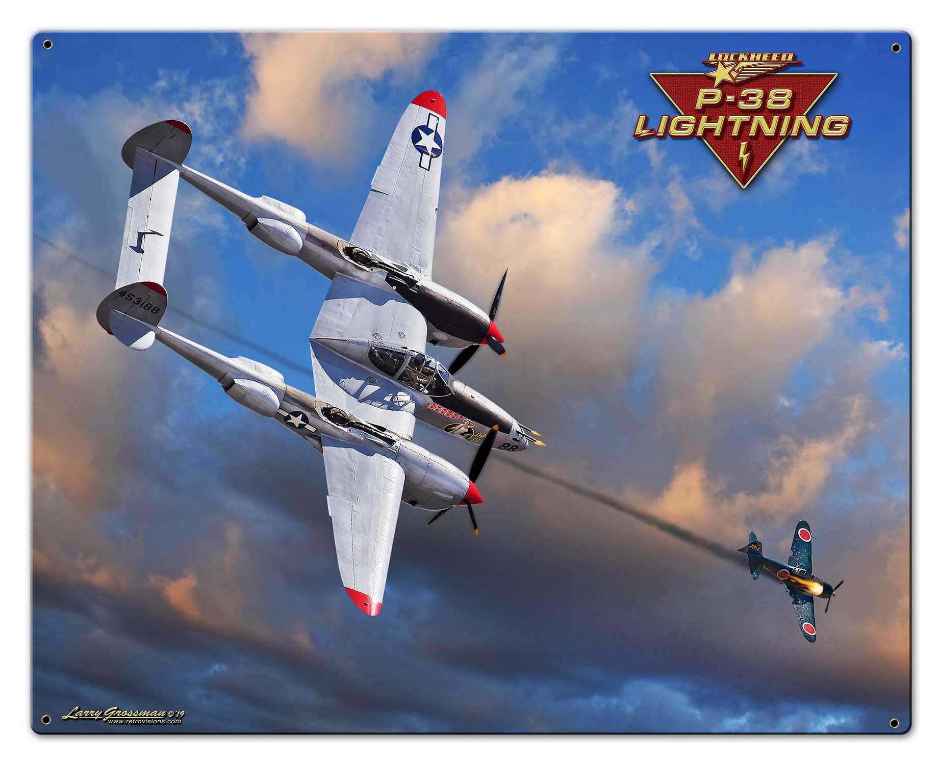 P-38 Lightning Vintage Sign