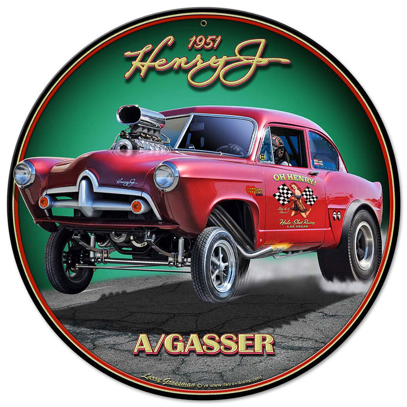 1951 Henry J Gasser Vintage Sign