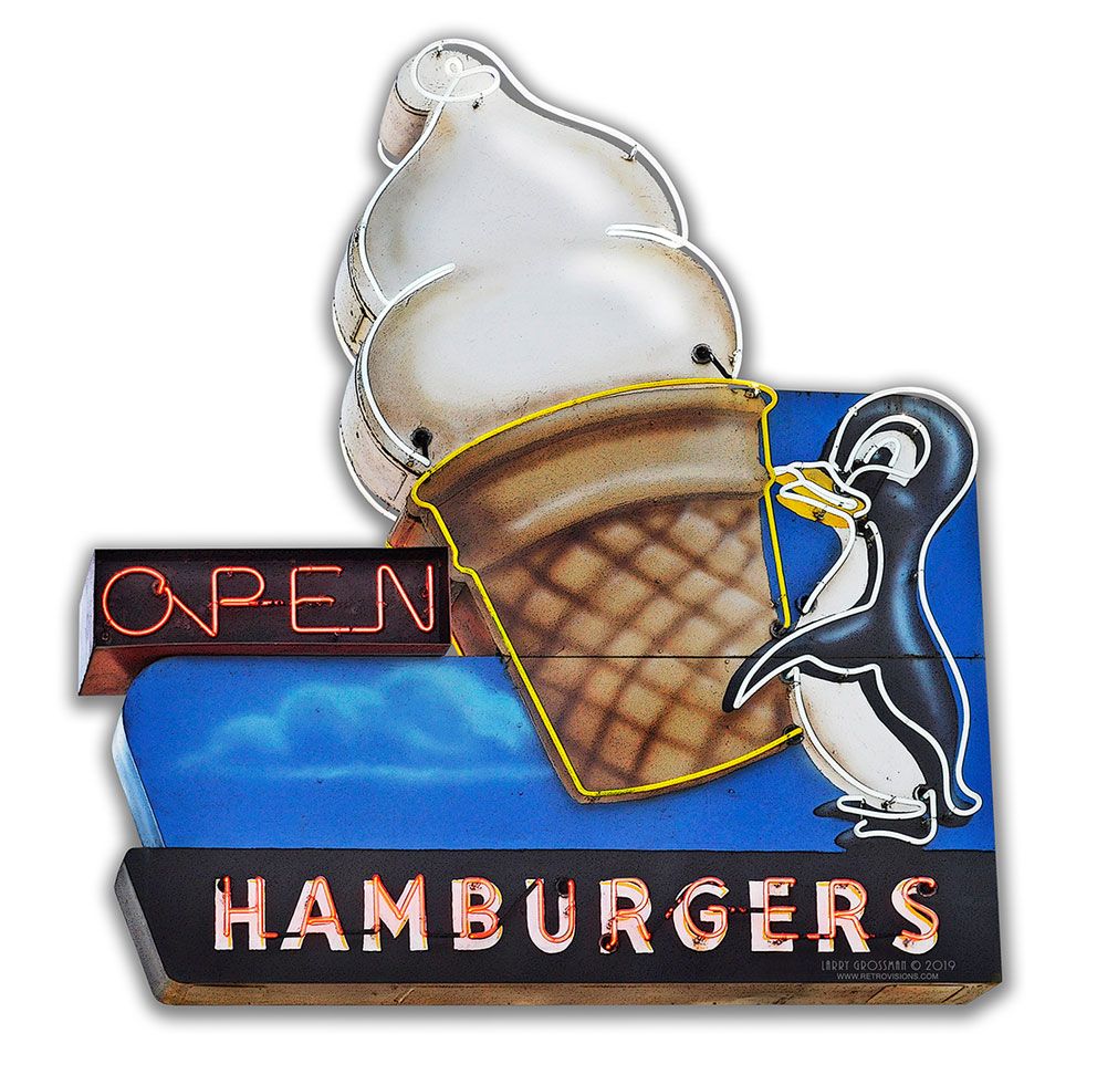 Mr Penquin's Softy Vintage Sign