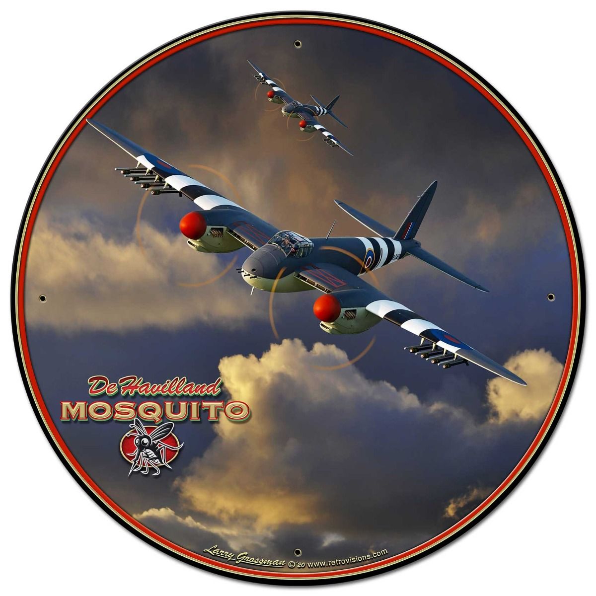 Mosquito WWII Airplane 28in Round