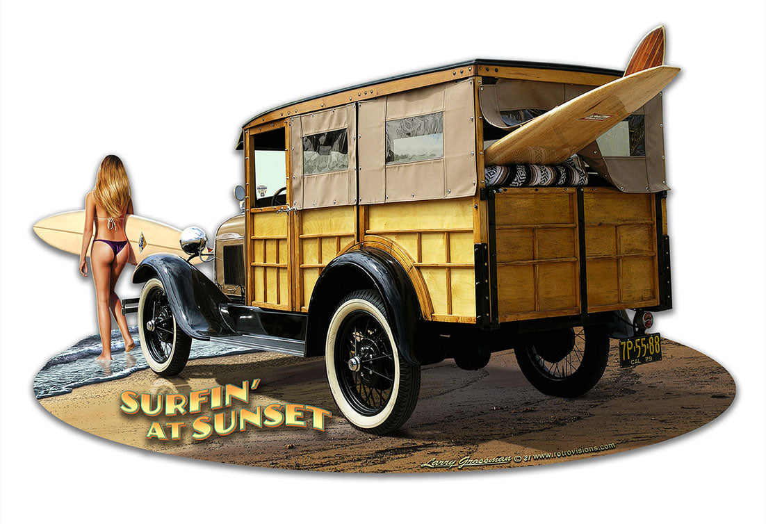 1929 Woody at Sunset Girl Cut-out