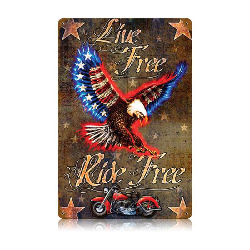 Live Free Die Free Vintage Sign