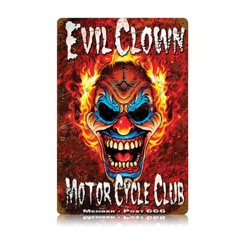 Evil Clown Vintage Sign