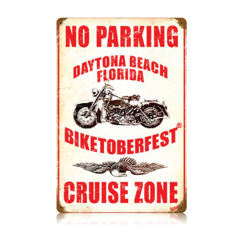 No Parking Cruise Zone Vintage Sign