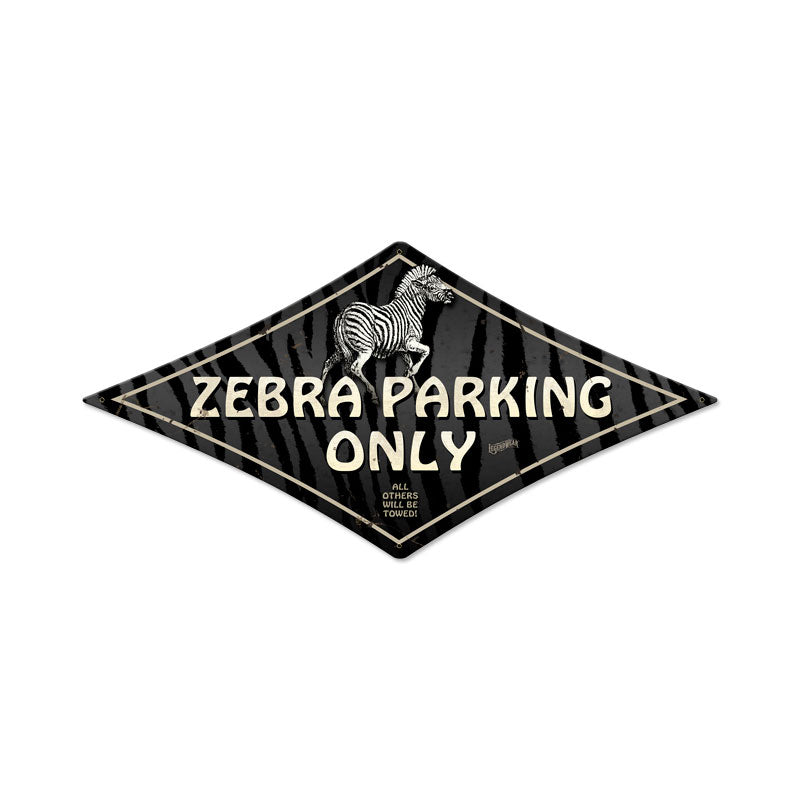 Zebra Parking Vintage Sign