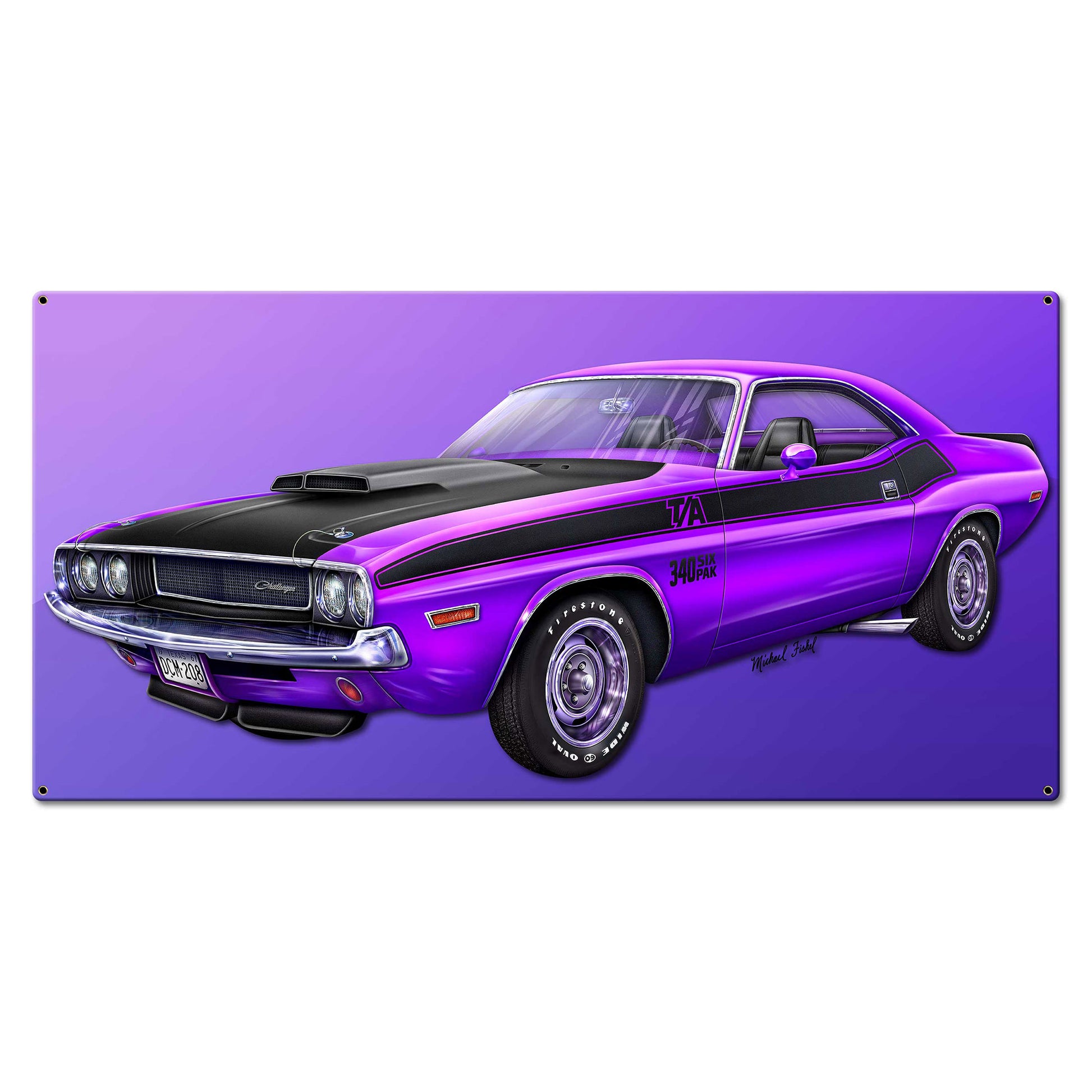 1970 Challenger 36 X 18 vintage metal sign