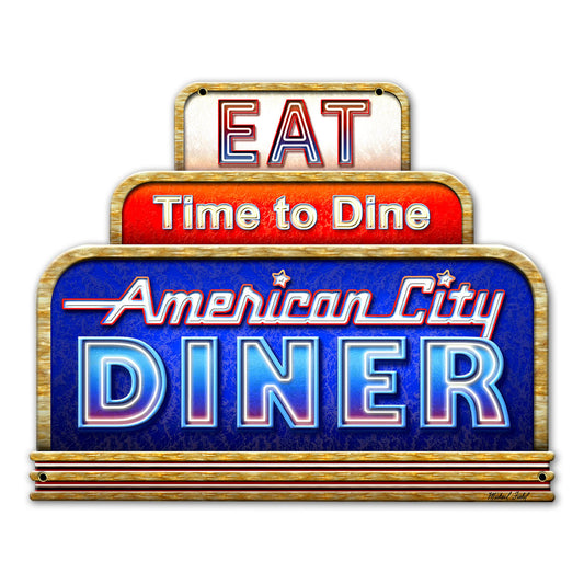 American City Diner 29 X 23 vintage metal sign