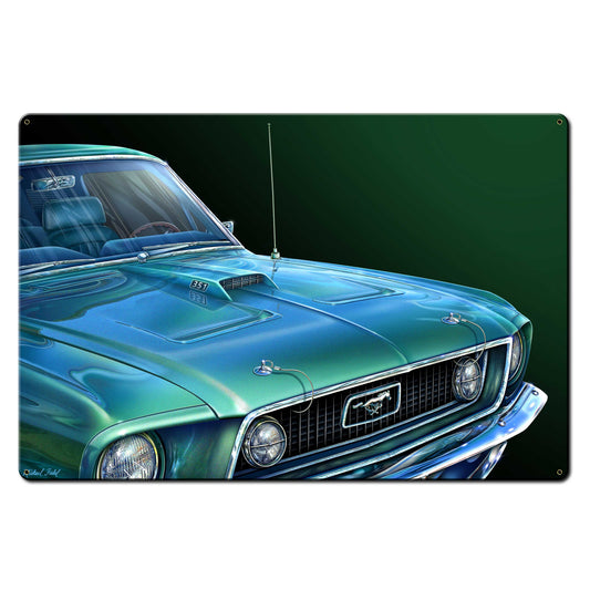 1969 Mustang 36 X 24 vintage metal sign