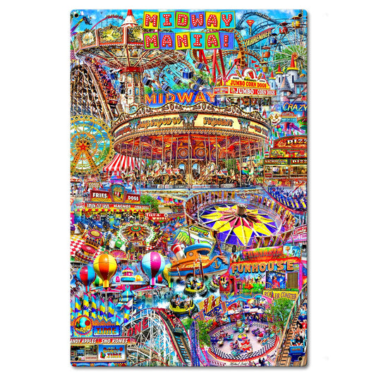 Midway Mania 16 X 24 vintage metal sign