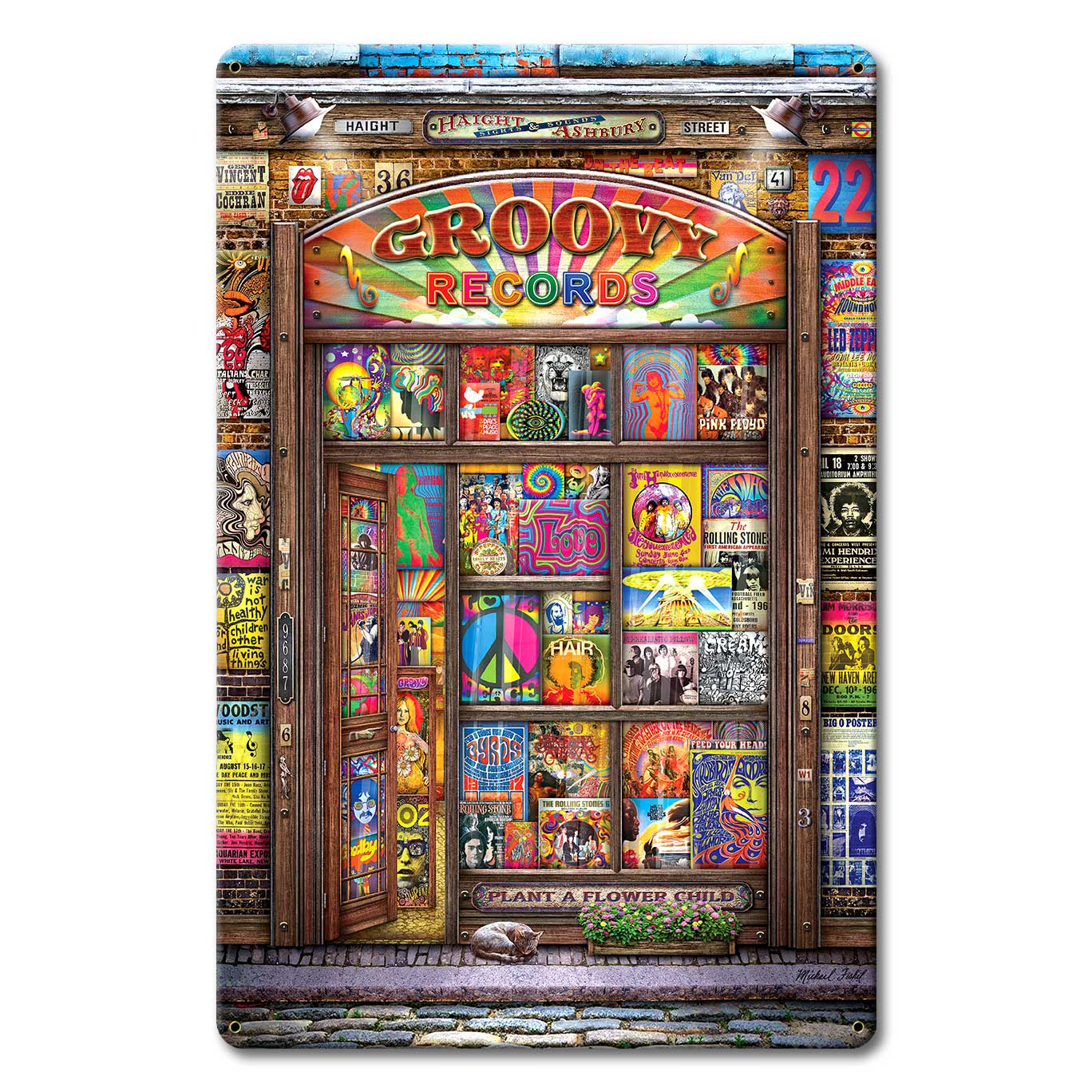 Groovy Records 12 X 18 vintage metal sign