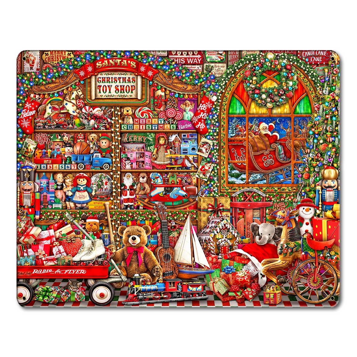 Santa's Toy Shop 15 X 12 vintage metal sign