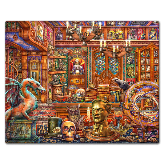Mr. Curios Magic Emporium 30 X 24 vintage metal sign