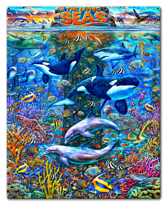 Living Seas Metal Sign 24in X 30in 
