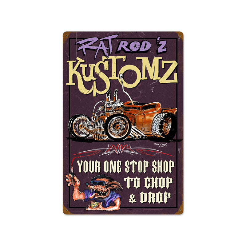 Rat Rodz Kustomz Vintage Sign