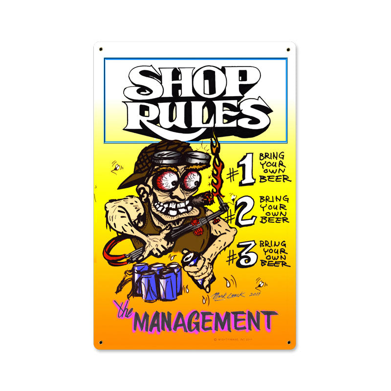 Shop Rules Vintage Sign