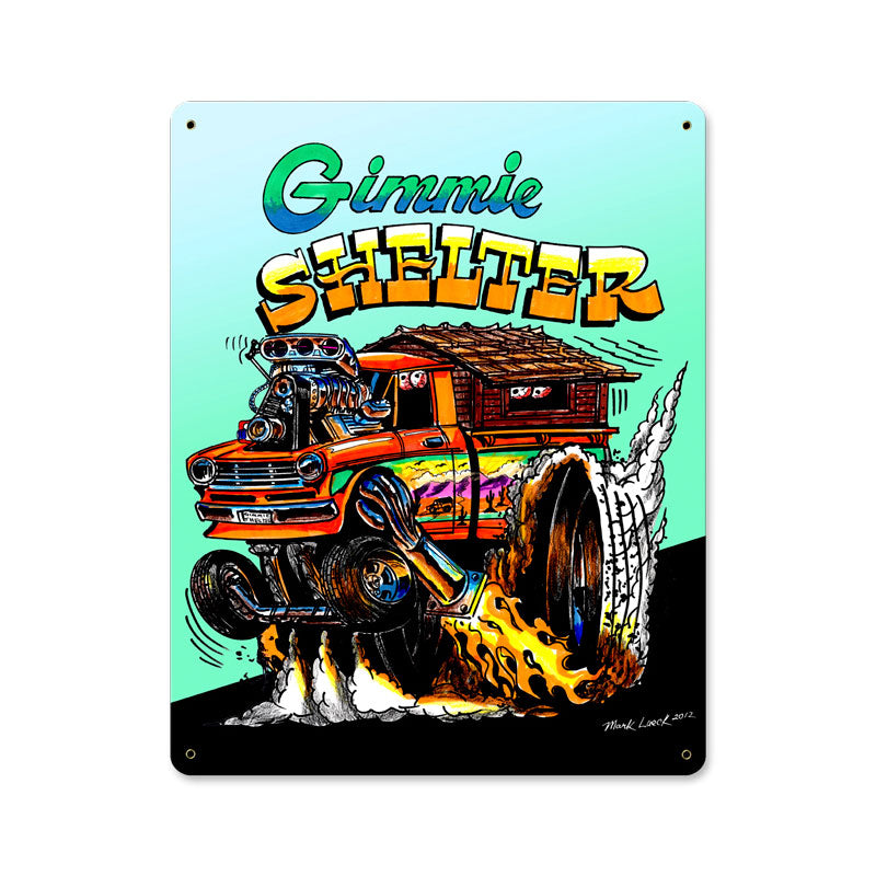 Gimme Shelter Vintage Sign