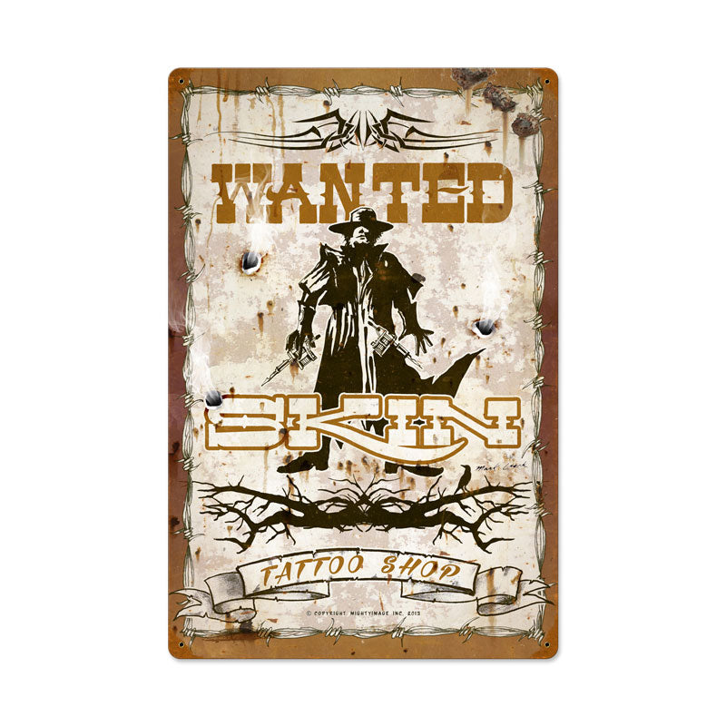 Wanted Skin Poster Vintage Sign