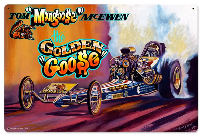 RACE CAR MONGOOSE SATIN Vintage Sign