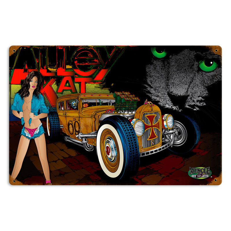 Rat Rod Alley Cat Vintage Sign