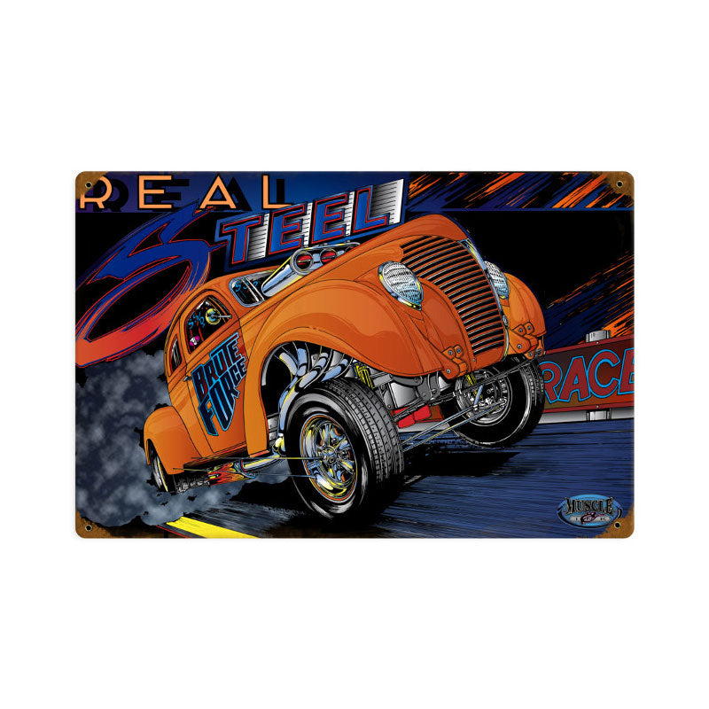 Gasser Real Steel Vintage Sign