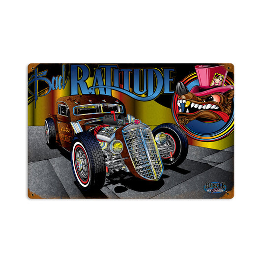 Rat Rod Ratitude Vintage Sign