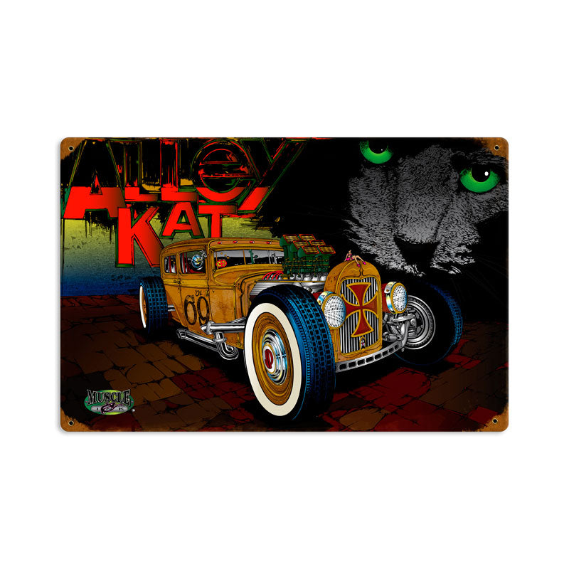 Rat Rod Alley Cat Vintage Sign