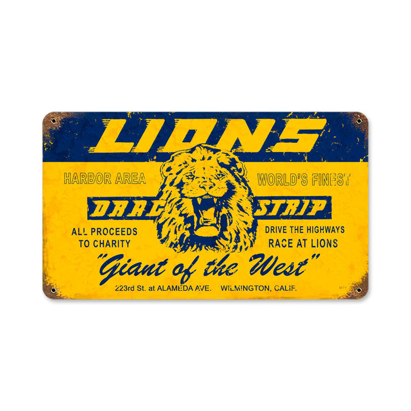 MTY080 - LIONS DRAG STRIP VINTAGE SIGN