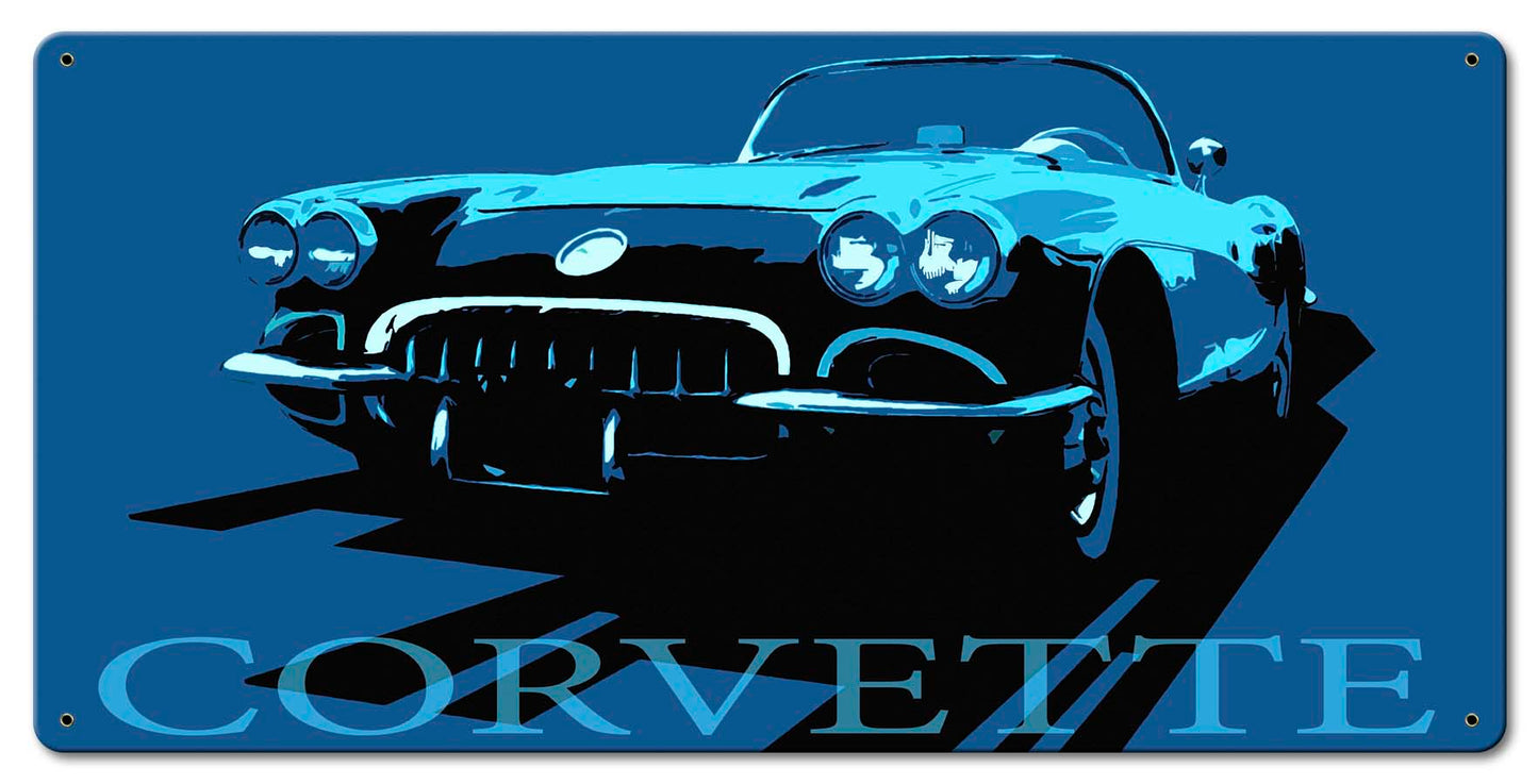 Corvette Blue Vintage Sign