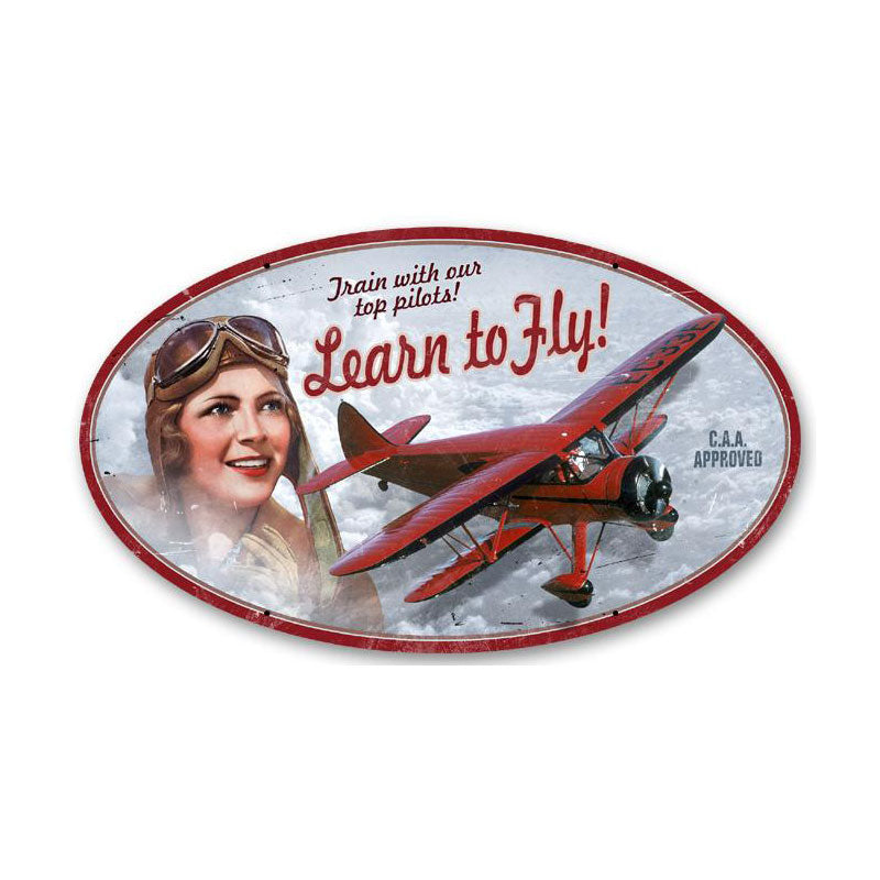 Learn To Fly Vintage Sign