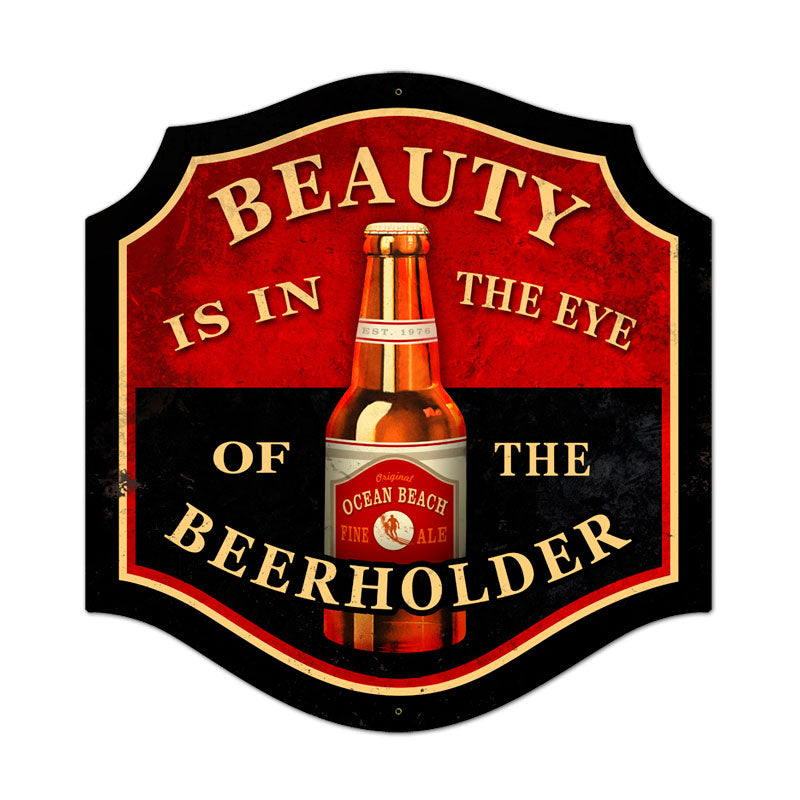 Beauty Beer Holder Vintage Sign