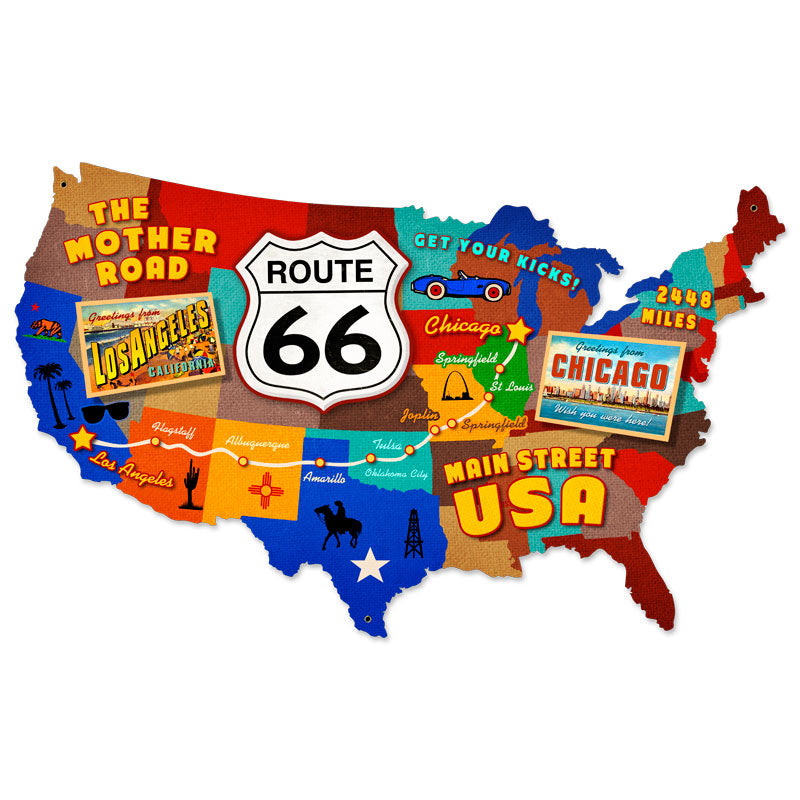 Route 66 Usa Vintage Sign